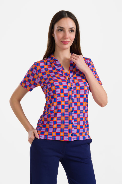 Lena blouse met korte mouwen | Big Picnic