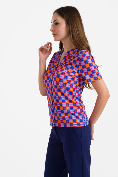 Lena blouse met korte mouwen | Big Picnic