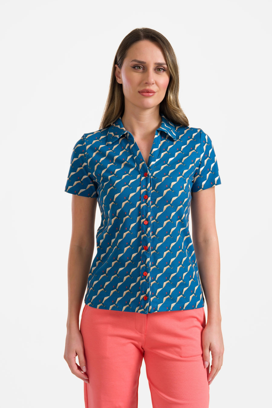 Lena blouse met korte mouwen | Swallow Migration
