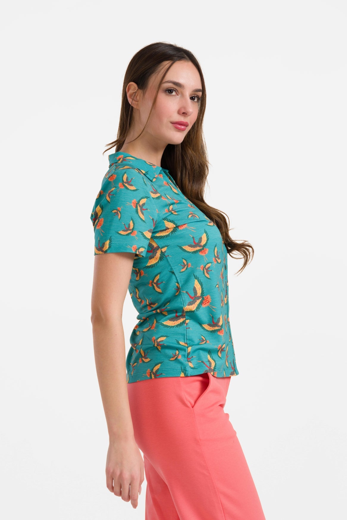 Lena blouse met korte mouwen | Crane