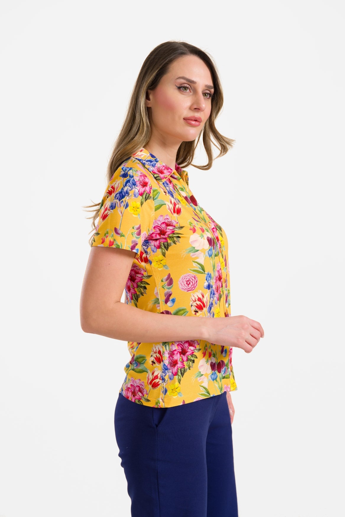 Lena blouse met korte mouwen | Summer Bouquet