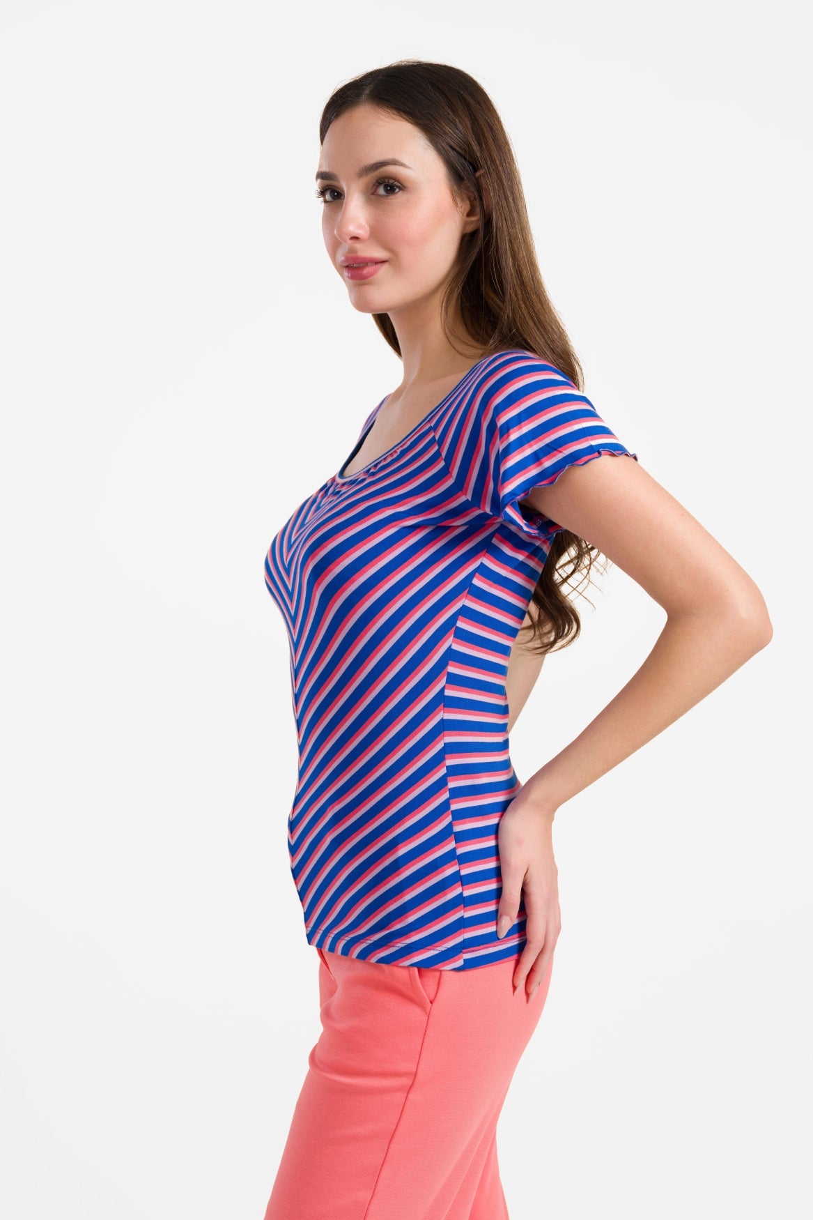 Butterfly Top met korte mouwen | Happy Stripes Blue