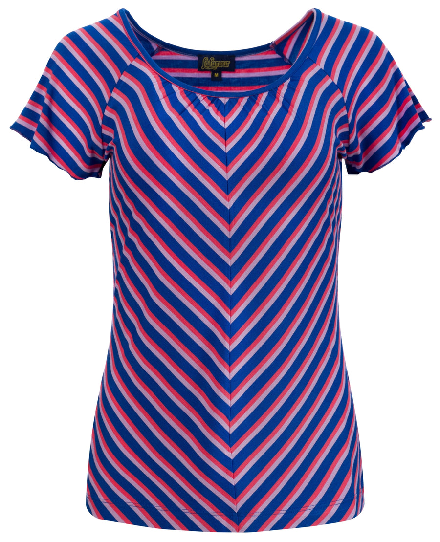 Butterfly Top met korte mouwen | Happy Stripes Blue