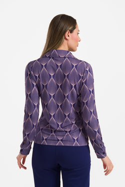 Sara blouse met lange mouwen | Grote ovale grafische print