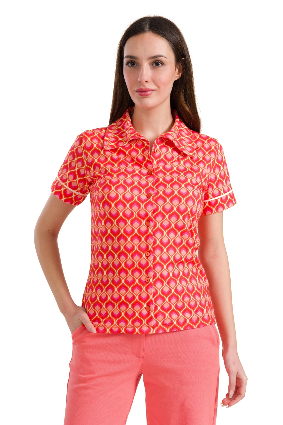 Sara blouse met korte mouwen | Retro touch