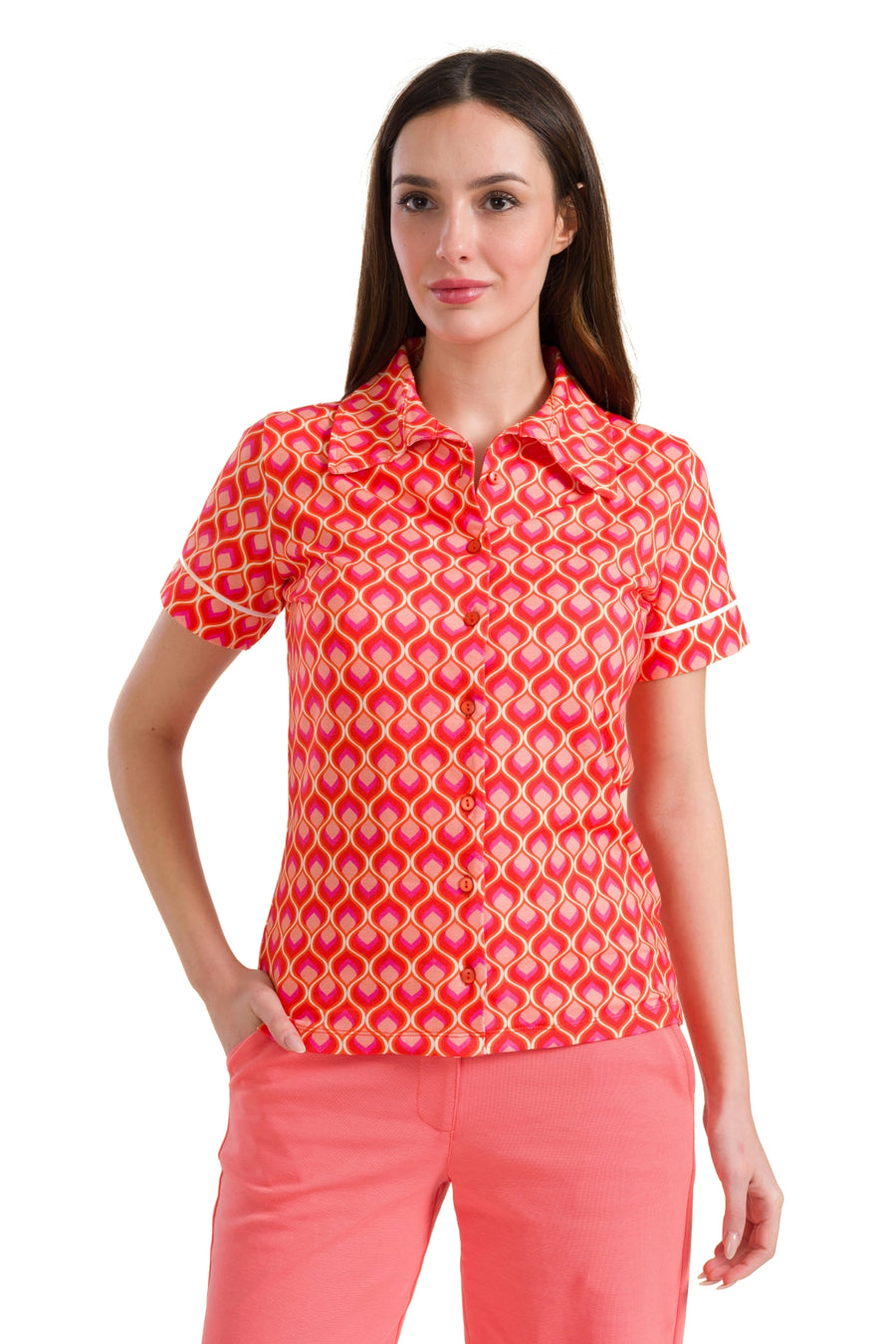 Sara blouse met korte mouwen | Retro touch