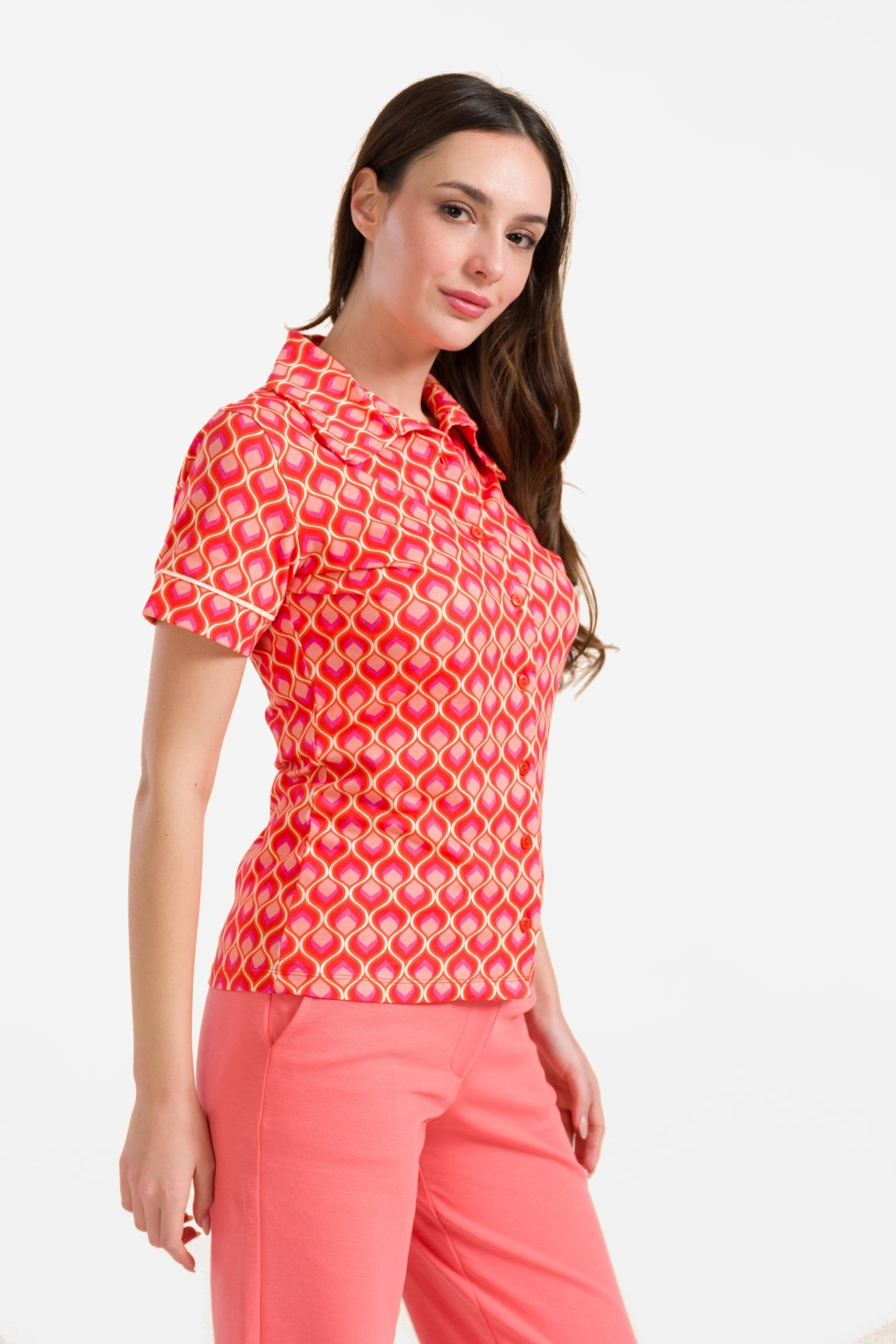 Sara blouse met korte mouwen | Retro touch