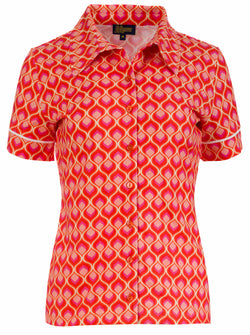 Sara blouse met korte mouwen | Retro touch