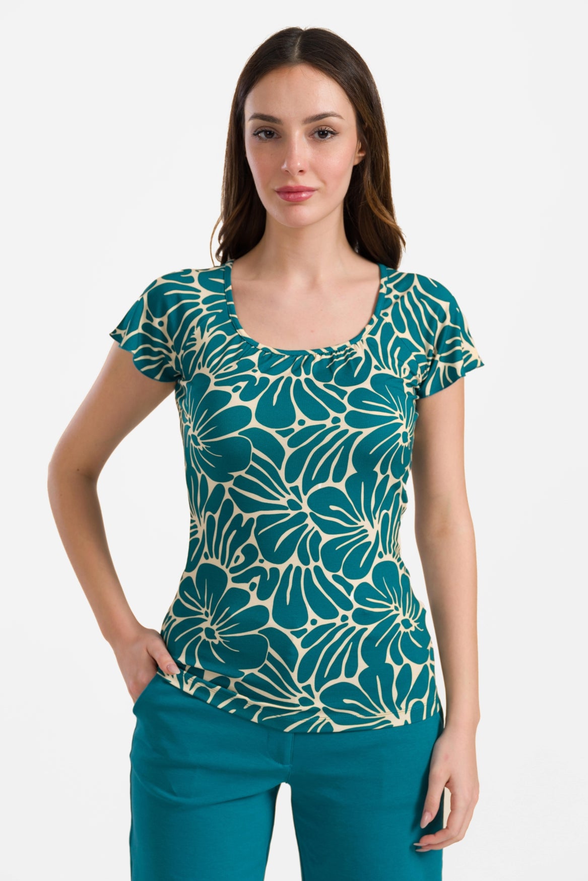 Vlindertop met korte mouwen | Flower Lake