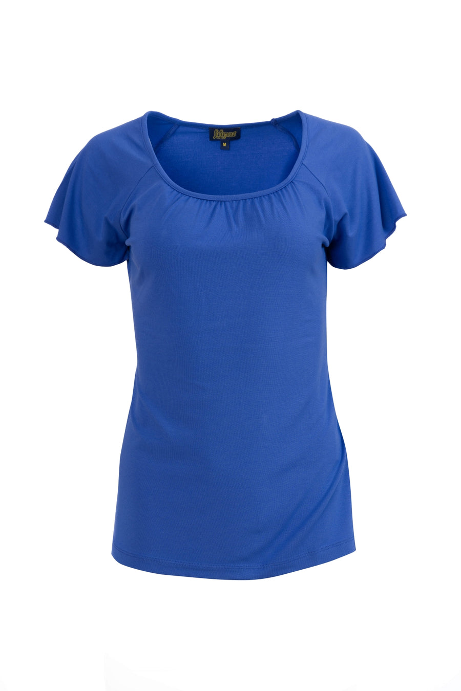 Butterfly top korte mouwen | Effen blauw