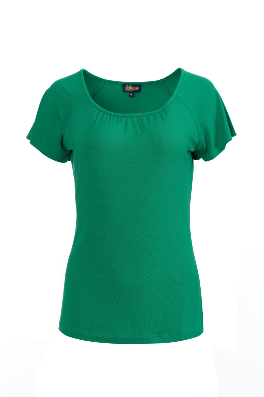 Vlindertop met korte mouwen | Effen groen
