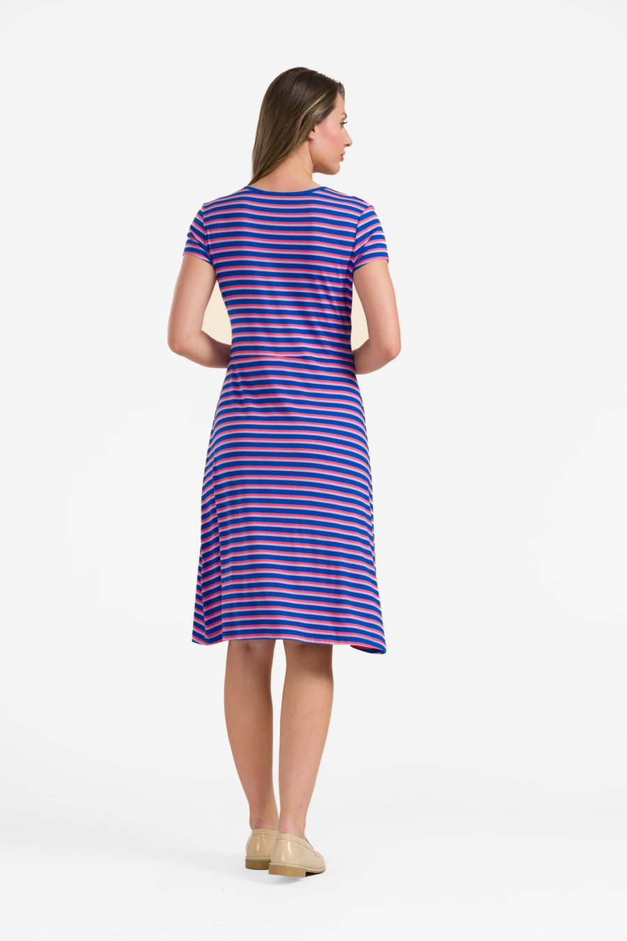 Chrissy Cross Jurk | Happy Stripes Blue