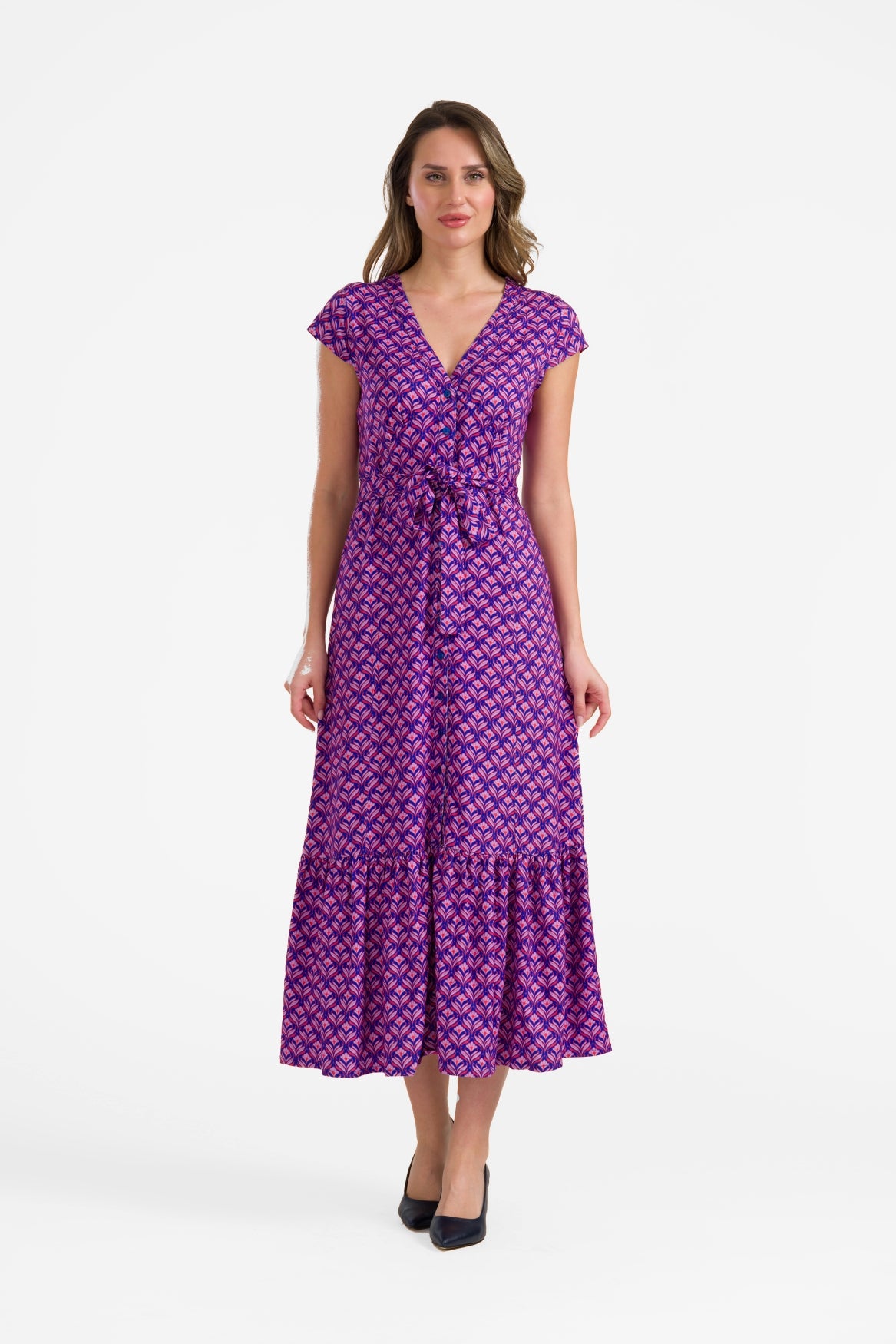 Maud maxi-jurk met korte mouwen | Small Barock
