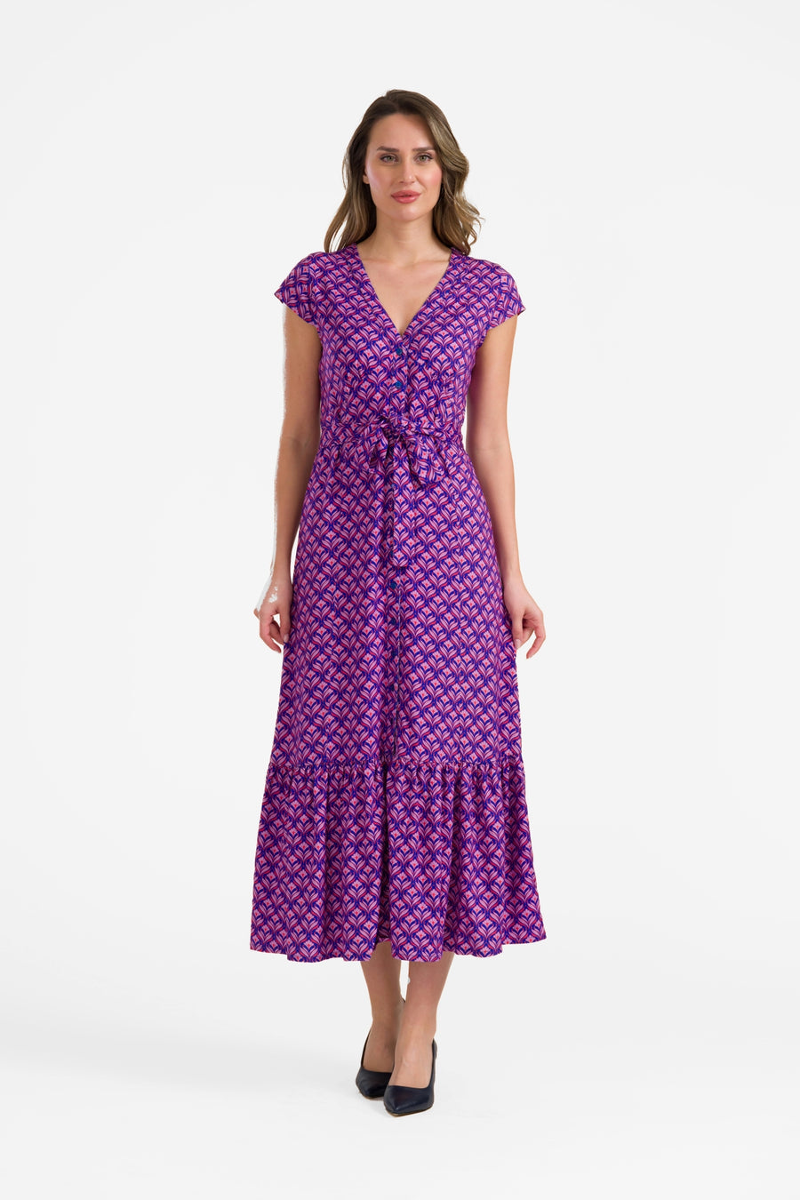 Maud maxi-jurk met korte mouwen | Small Barock