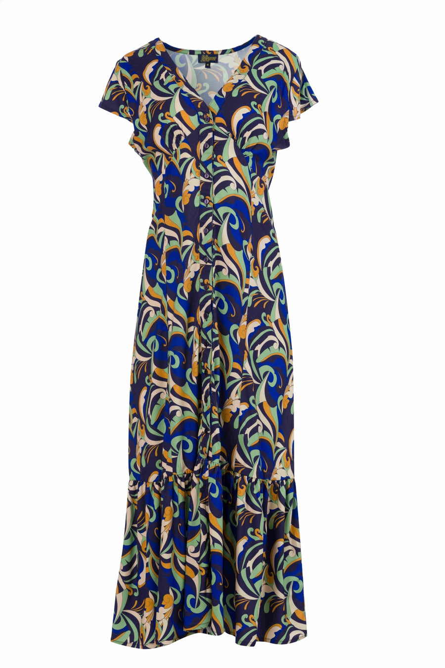 Maud maxi-jurk met korte mouwen | Abstract