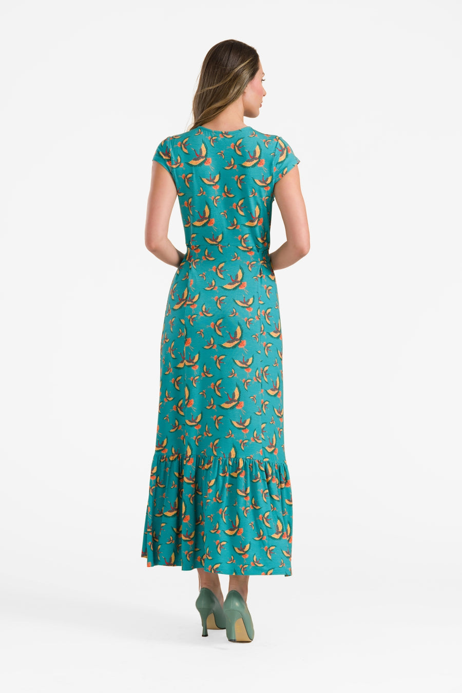 Maud maxi-jurk met korte mouwen | Crane