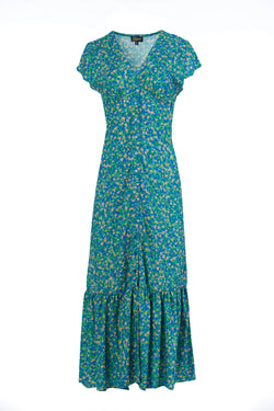 Maud maxi-jurk met korte mouwen | Crane