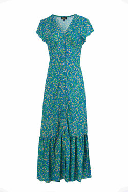 Maud maxi-jurk met korte mouwen | Spring String