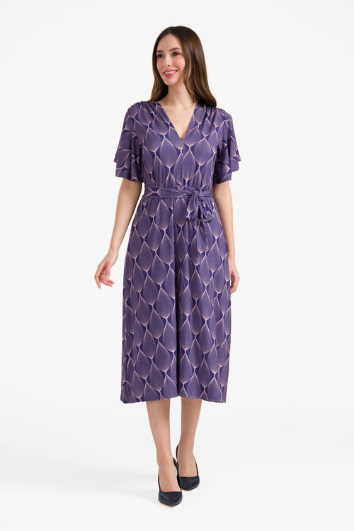 Trix jurk met vlindermouwen | Grote ovale grafische print