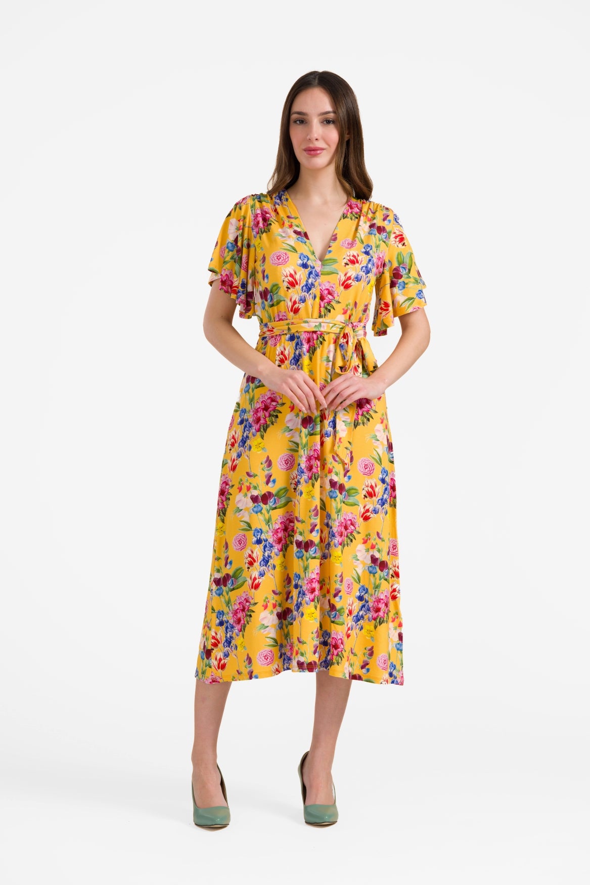 Trix jurk met vlindermouwen | Summer Bouquet