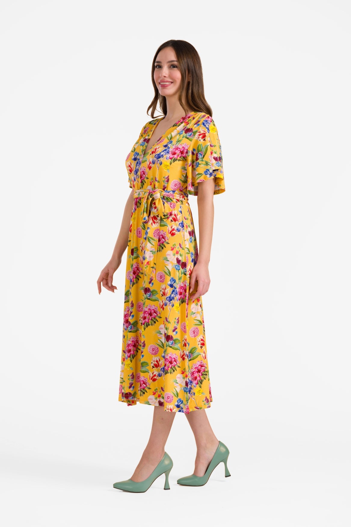 Trix jurk met vlindermouwen | Summer Bouquet