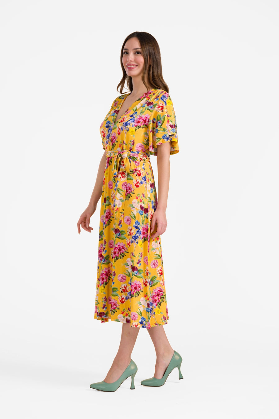 Trix jurk met vlindermouwen | Summer Bouquet