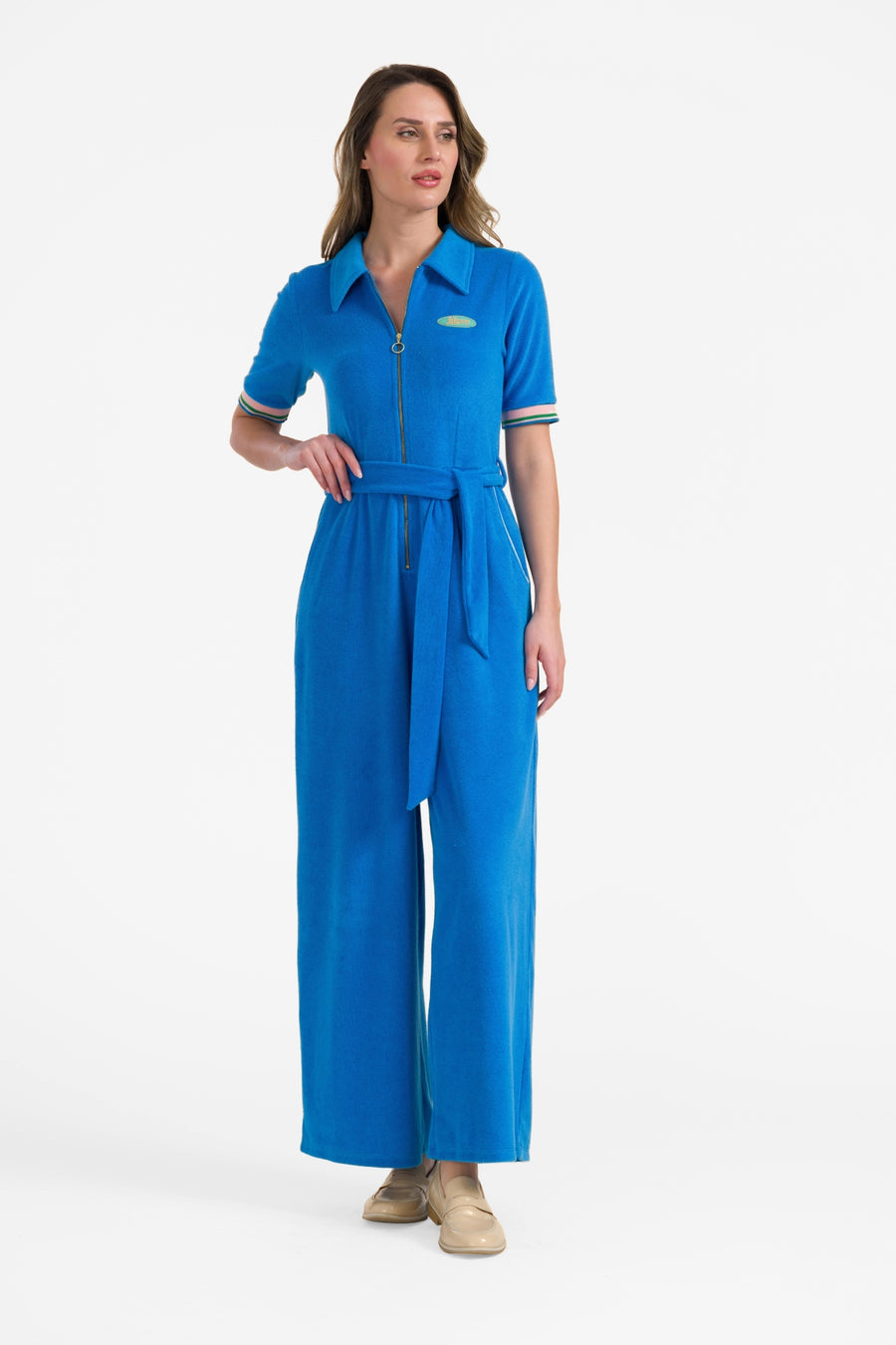 Bella jumpsuit met rits | Blauw