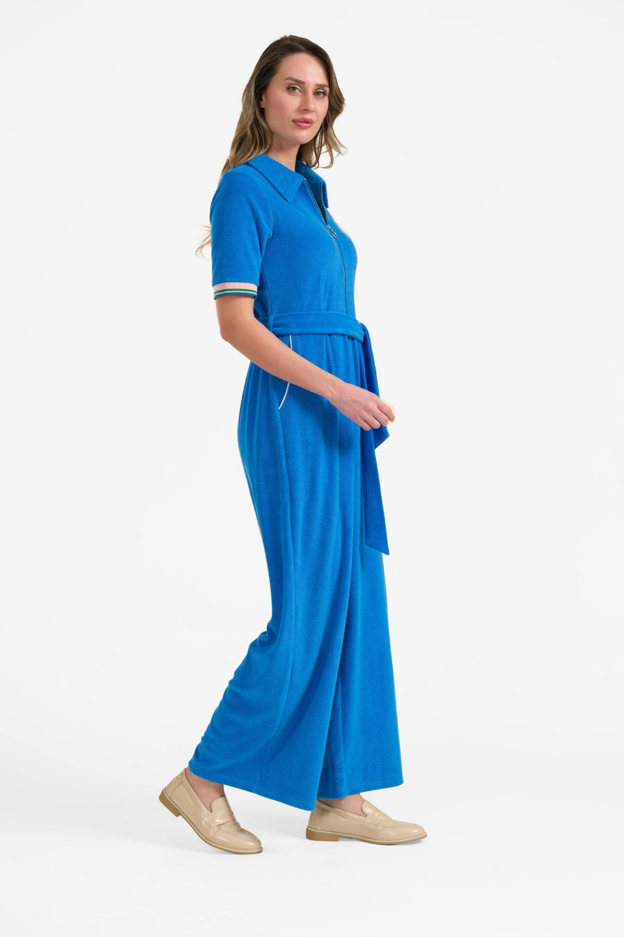 Bella jumpsuit met rits | Blauw