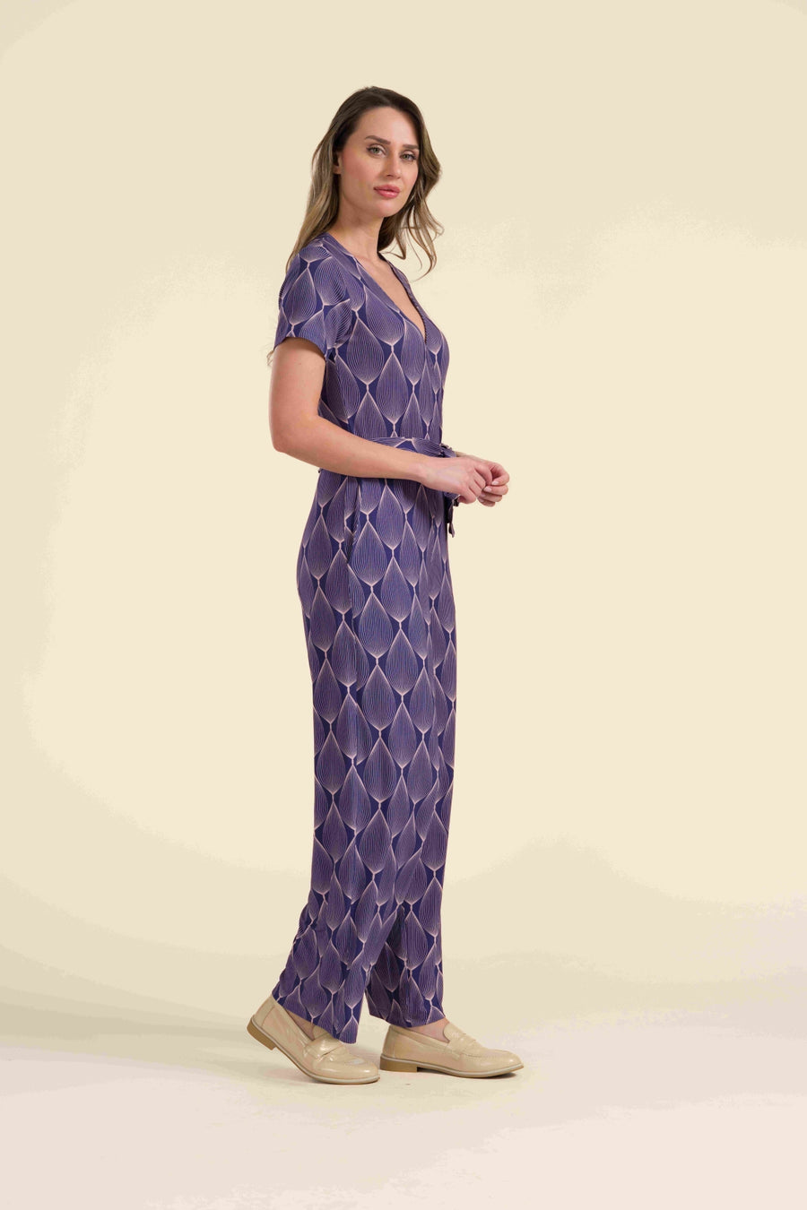 Diana Jumpsuit met korte mouwen | Grote ovale print