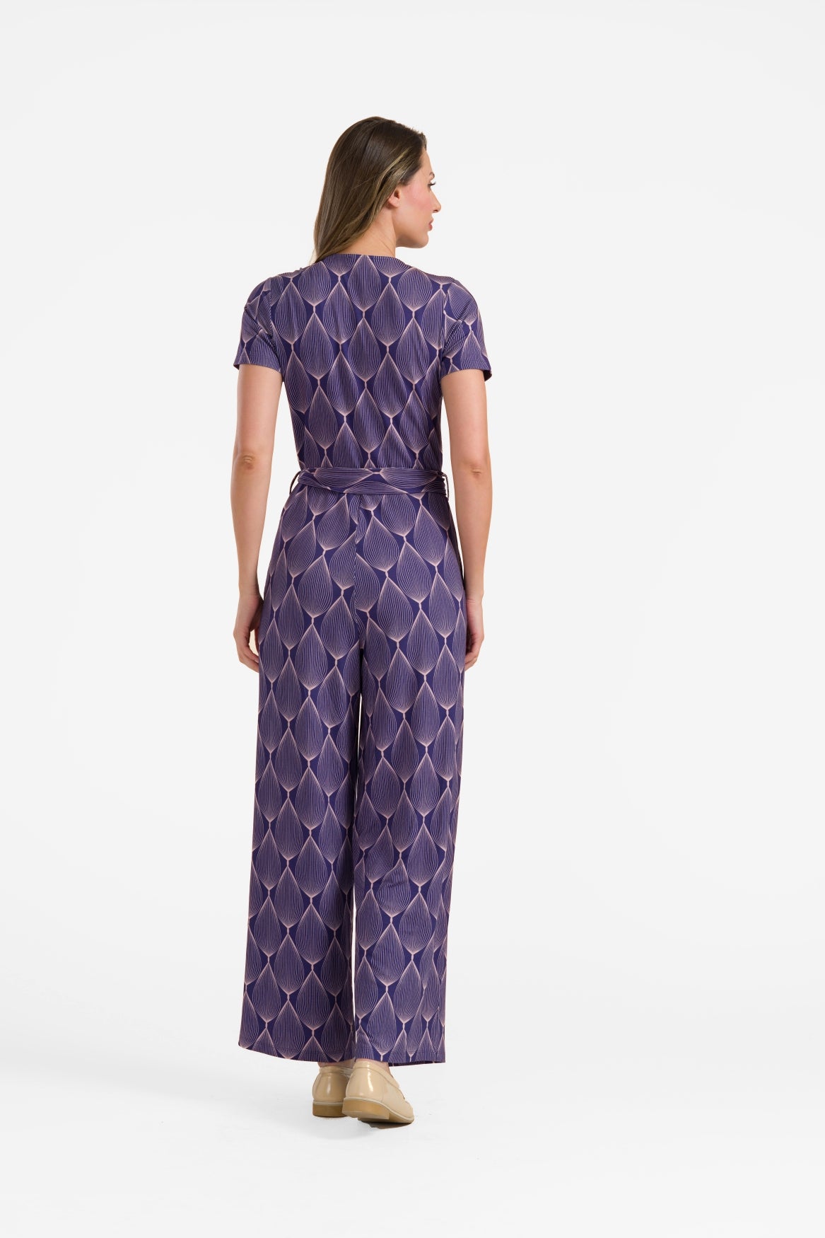 Diana Jumpsuit met korte mouwen | Grote ovale print