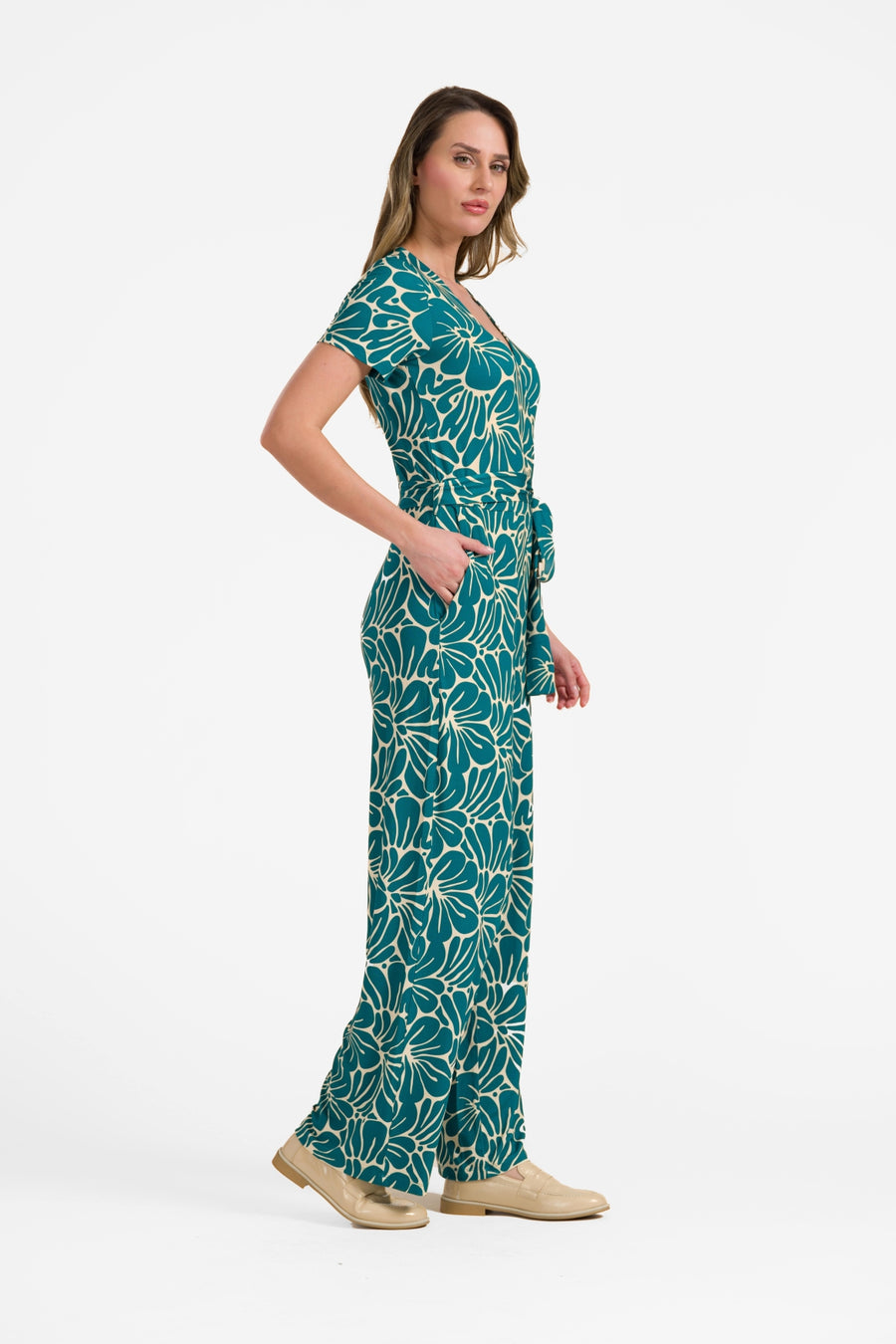 Diana Jumpsuit met korte mouwen | Flower Lake