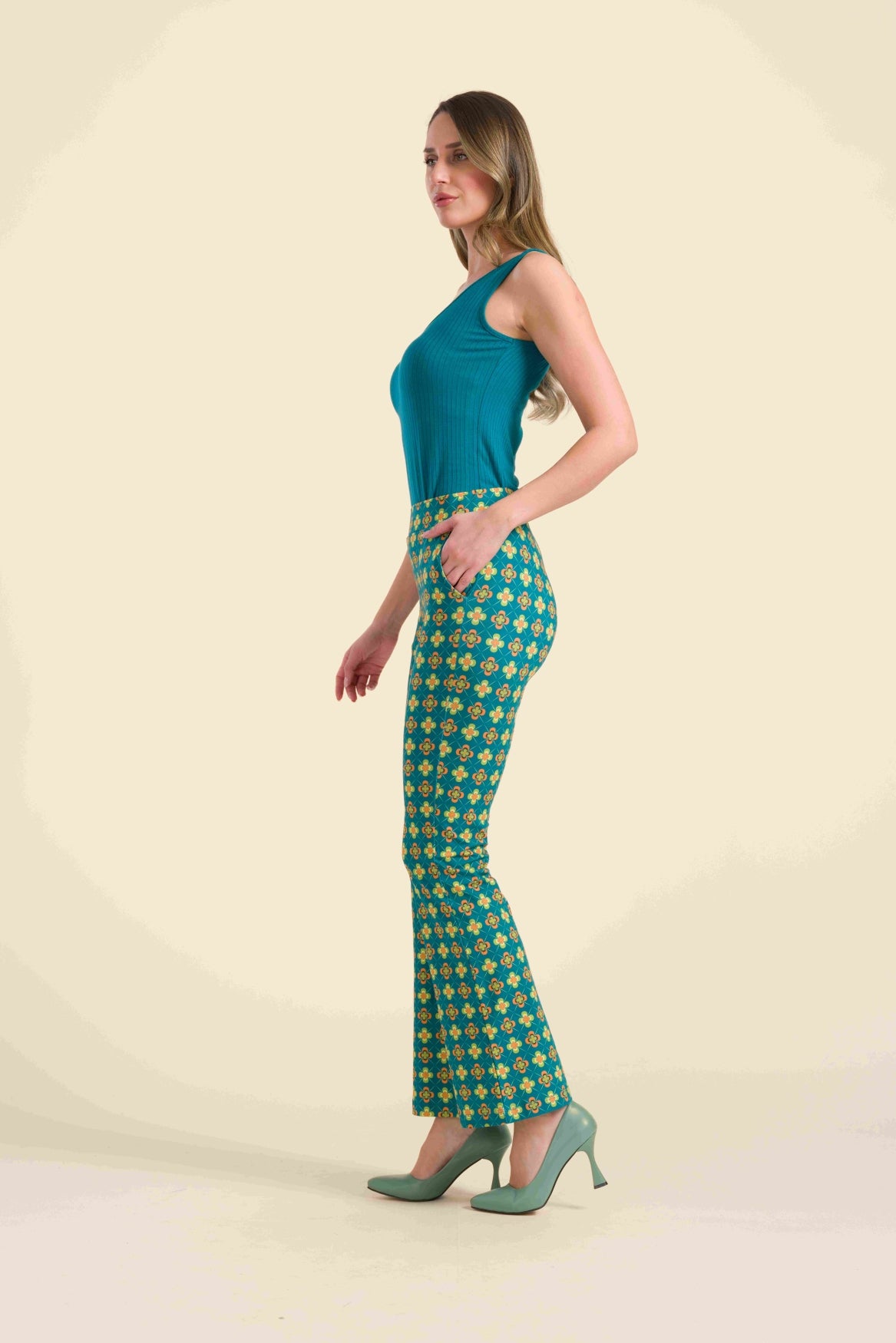 Lieke flared broek | Vintage Fever