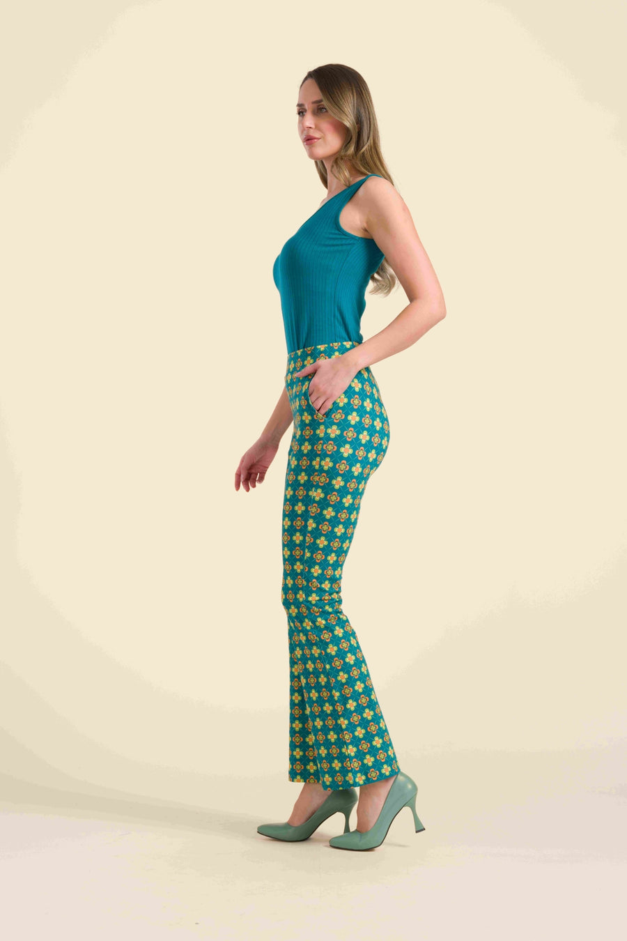 Lieke flared broek | Vintage Fever