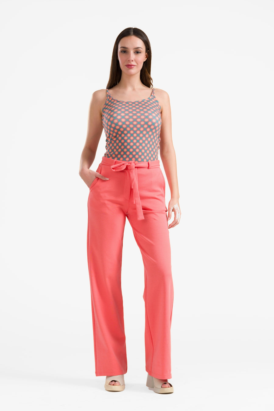 Sue broek | Interlock Koraal