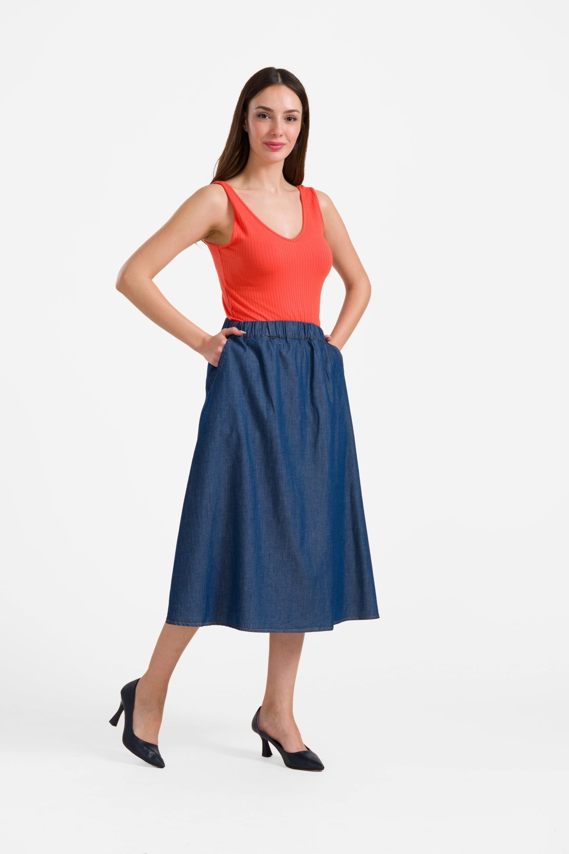 Rok met stippen | Blauw