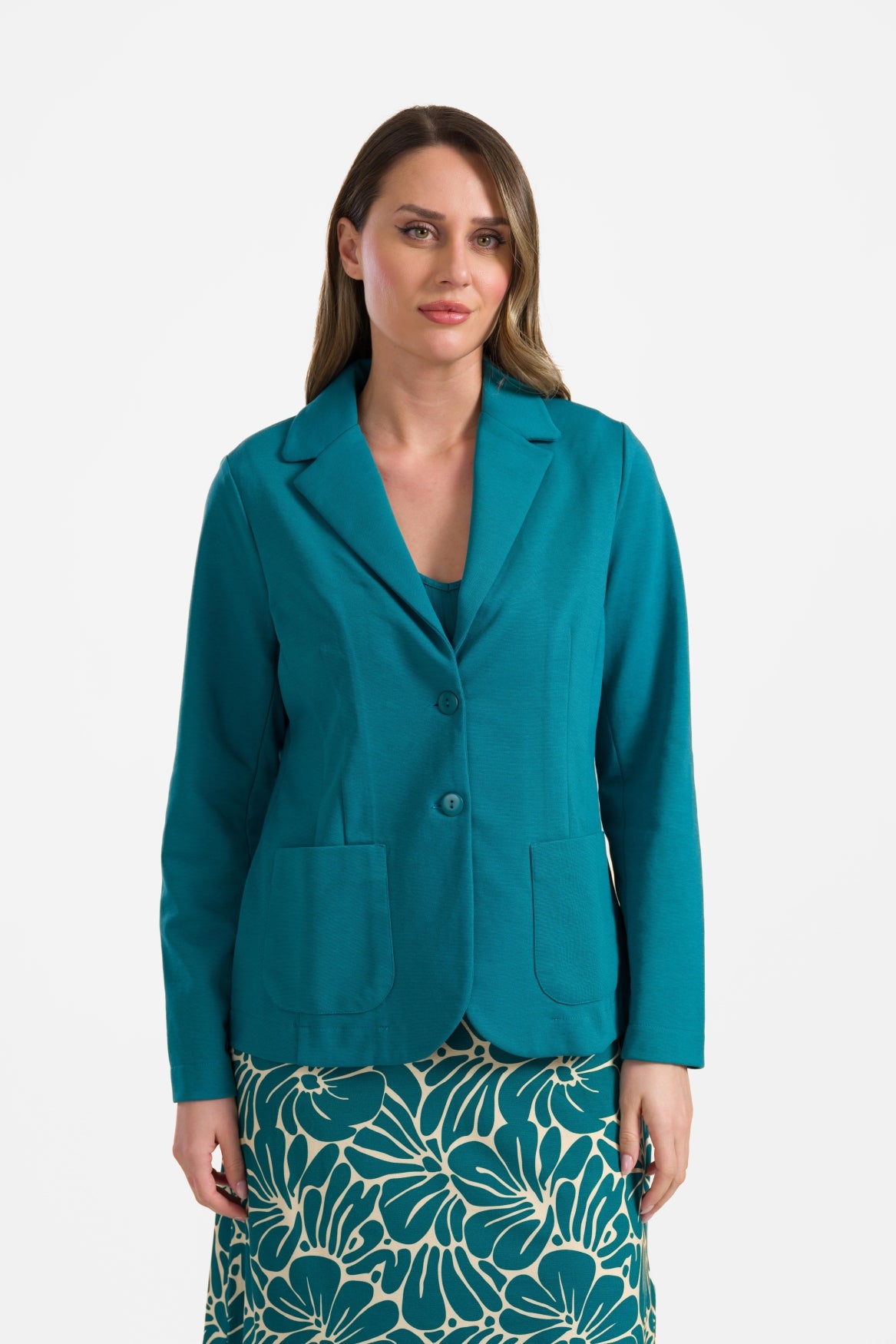 Nova blazer | Interlock Petrolblauw