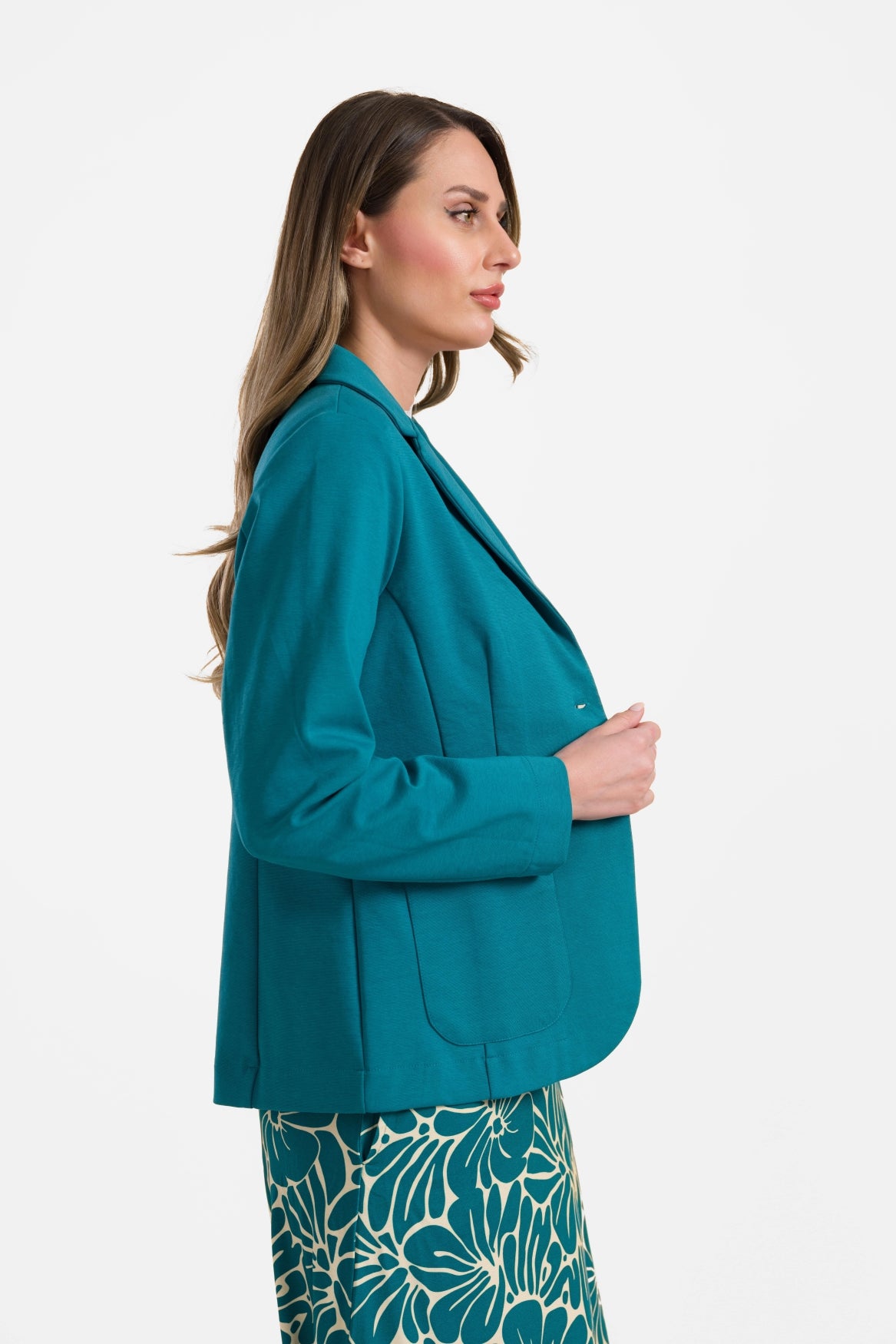 Nova blazer | Interlock Petrolblauw