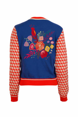 Gebreid vest met lange mouwen | Schitterend blauw