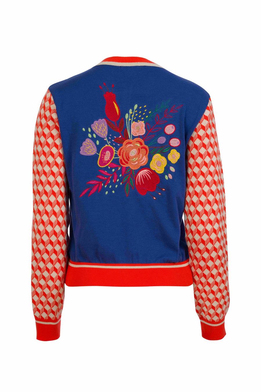 Gebreid vest met lange mouwen | Schitterend blauw