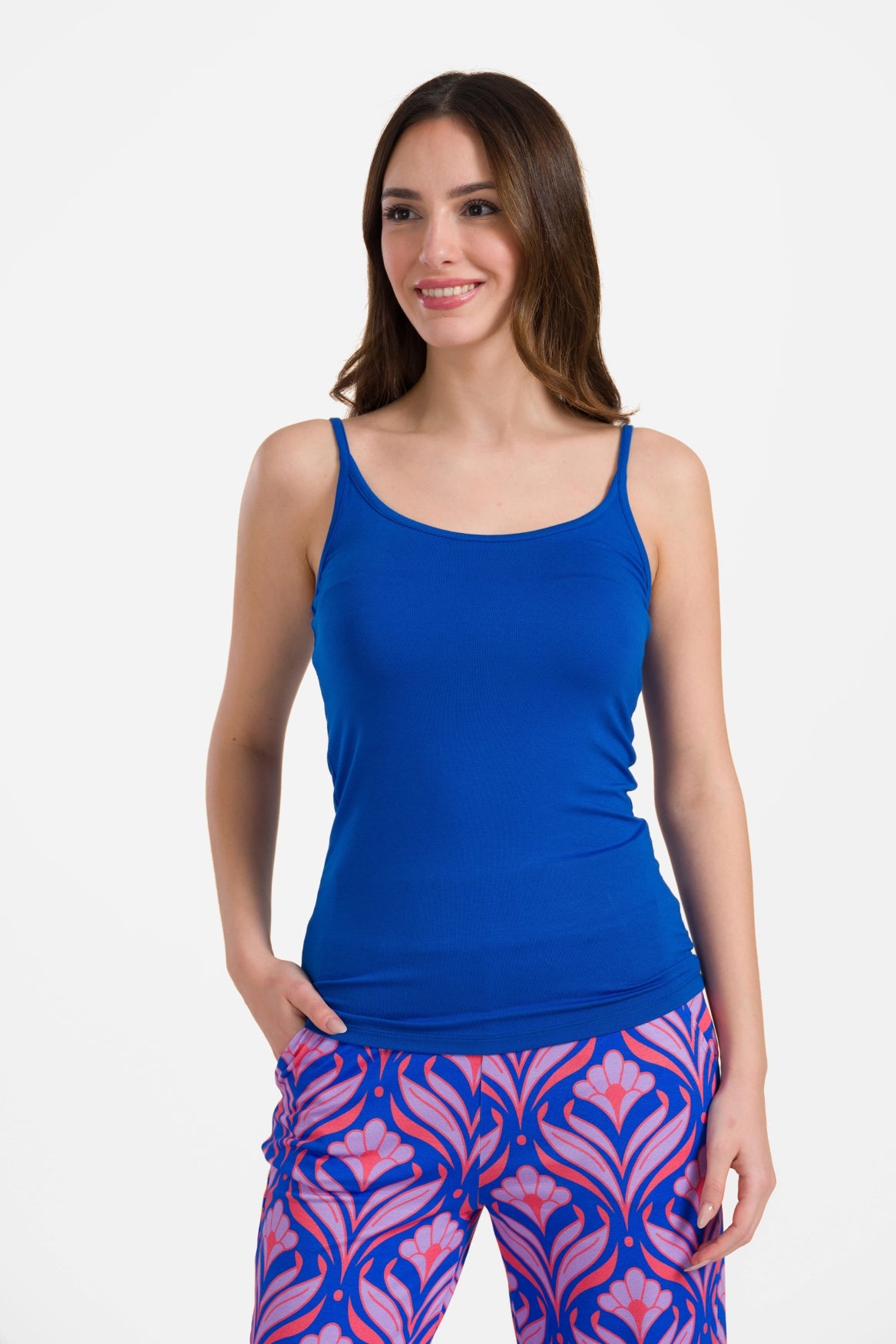Hella spaghetti top | Effen blauw