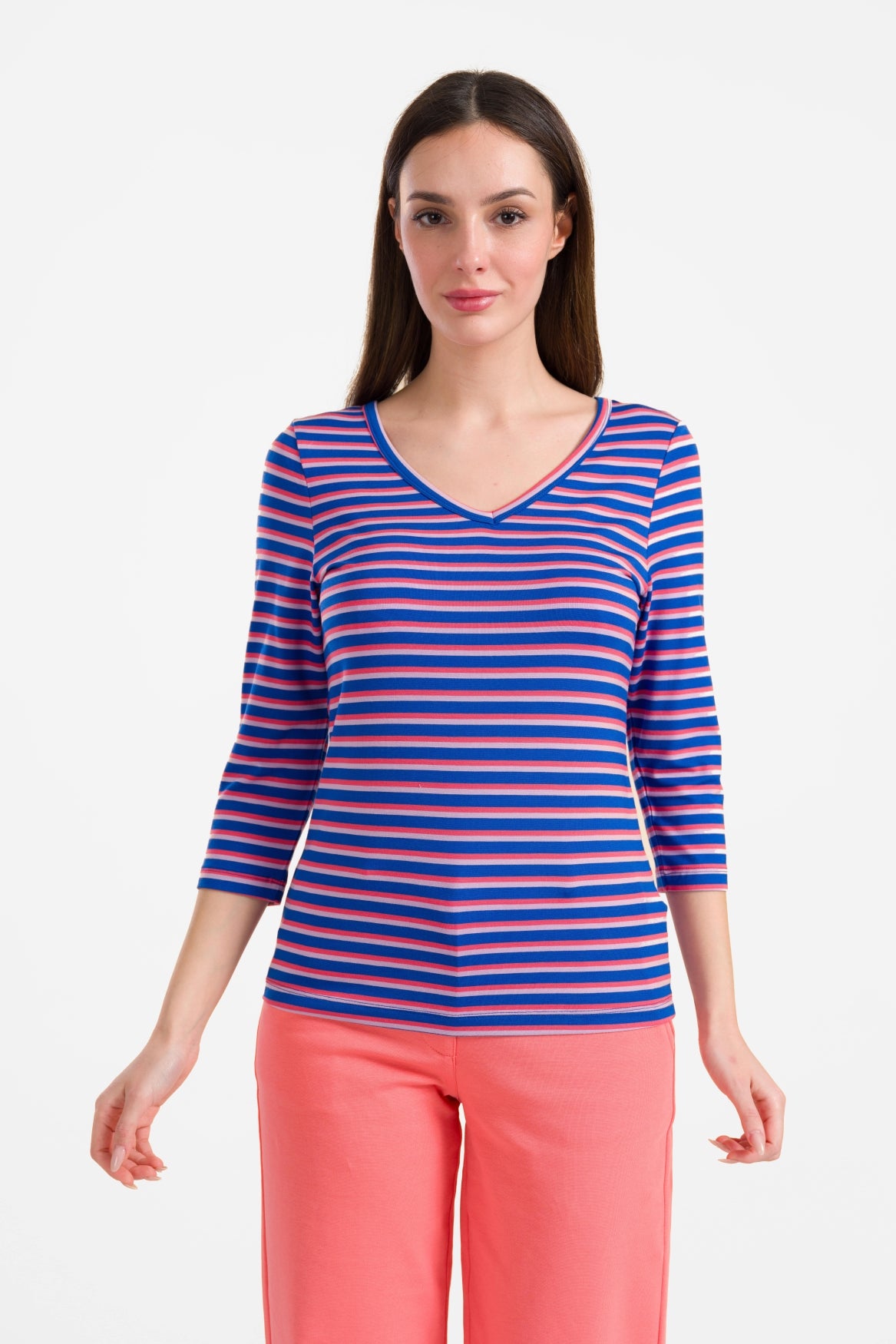 Lynn top met 3/4 mouwen | Happy Stripes Blue