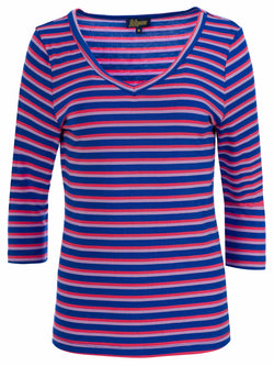 Lynn top met 3/4 mouwen | Happy Stripes Blue