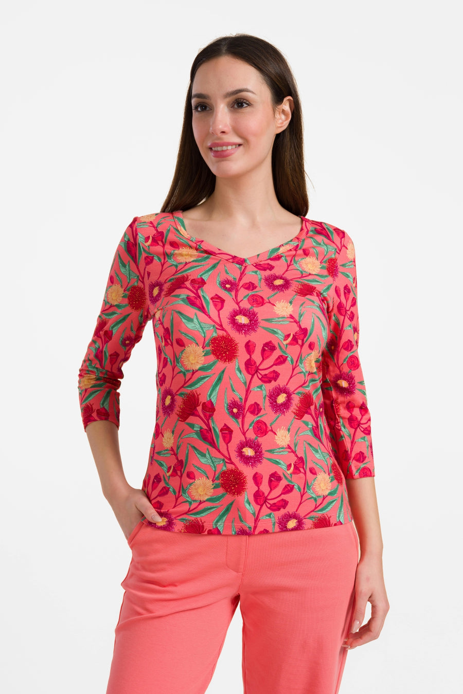 Lynn top met 3/4 mouwen | Wild Bouquet
