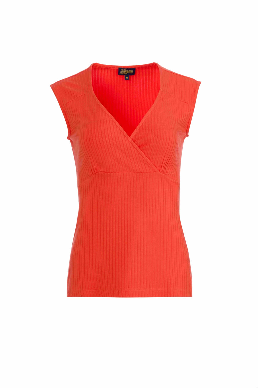 Monroe top | Rib Oranje Rood