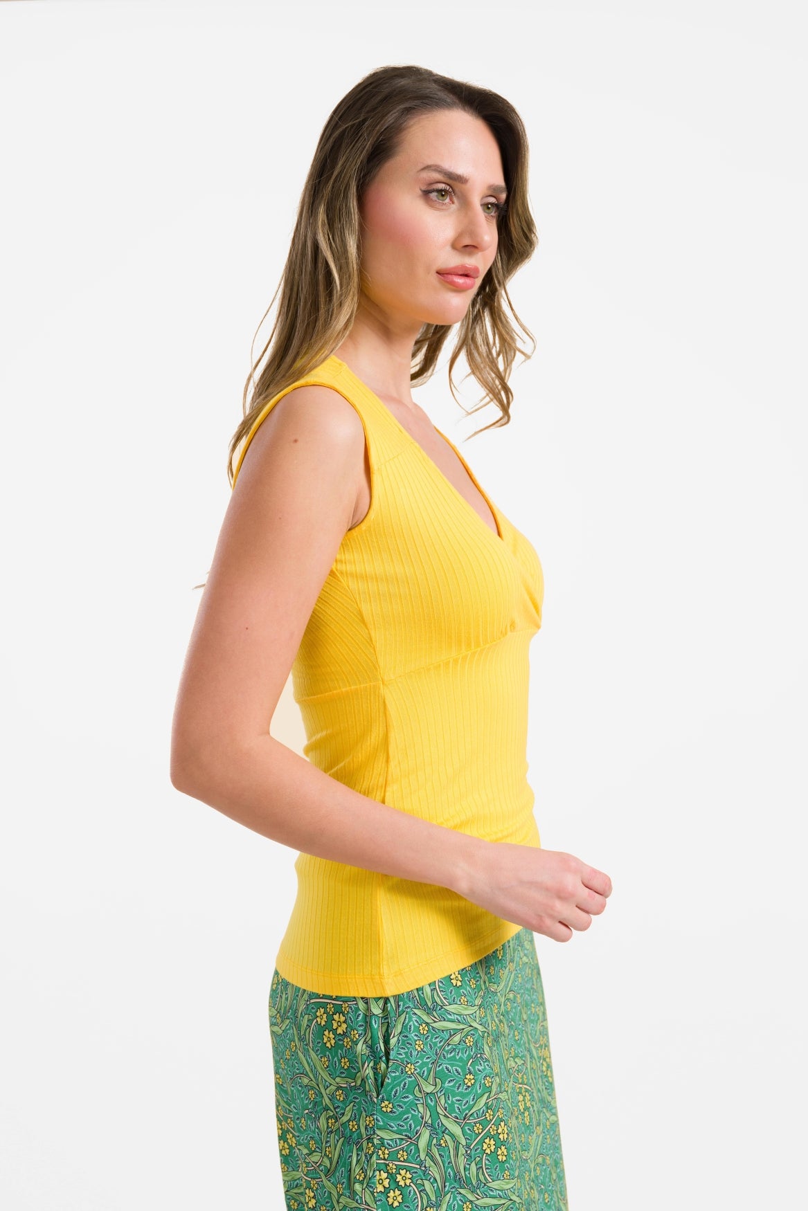 Monroe top | Rib Yellow