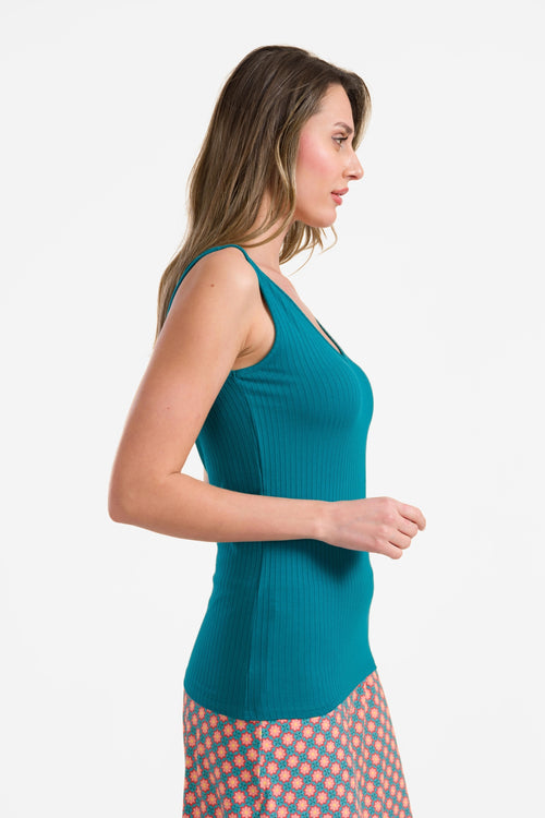 Stella tanktop | Rib Petrol Blue
