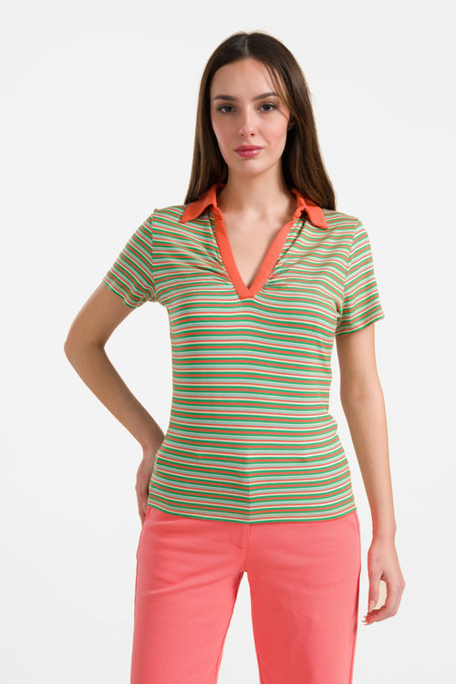 Suzy top met korte mouwen | Summer Stripes Green