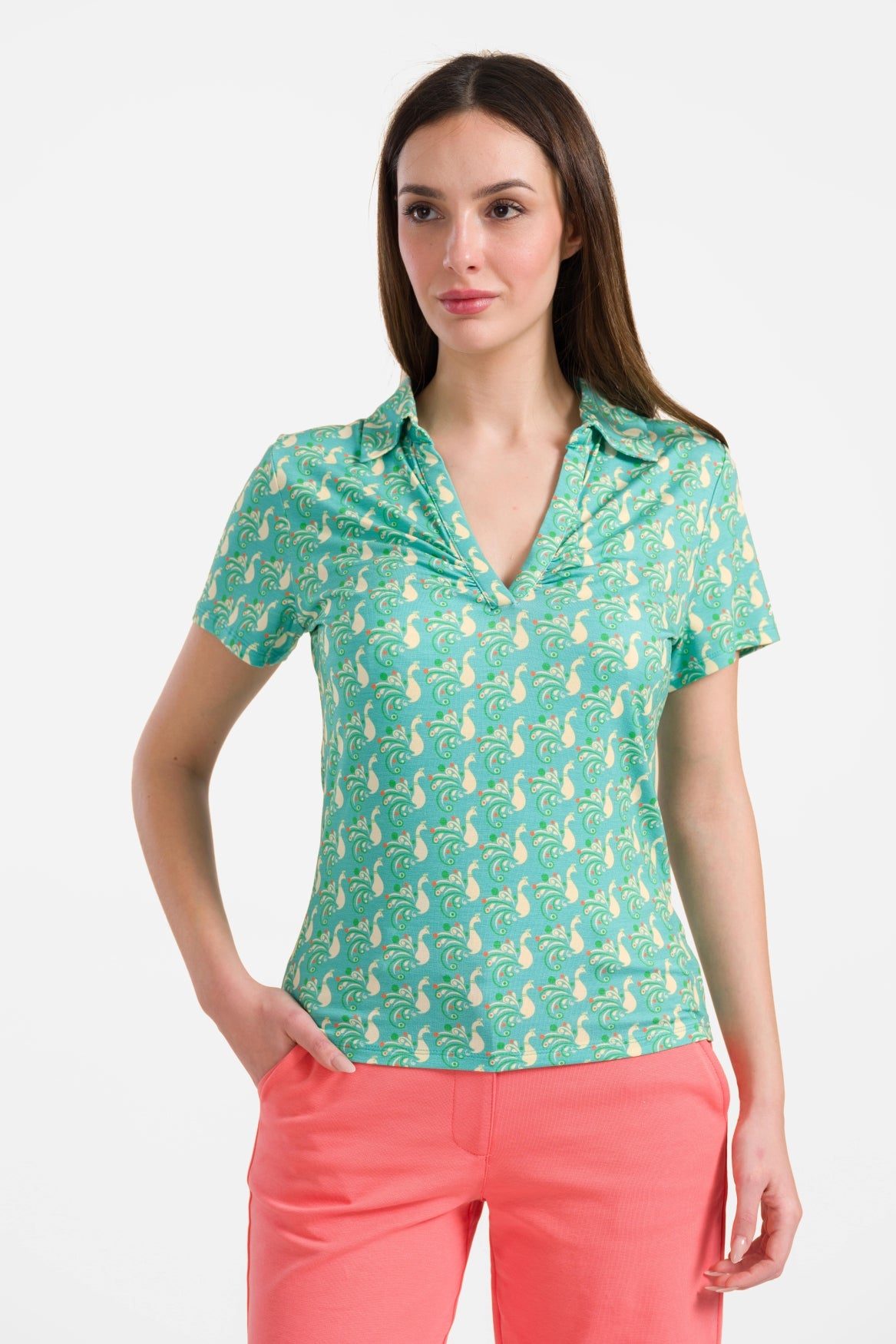 Suzy top met korte mouwen | Happy Peacock