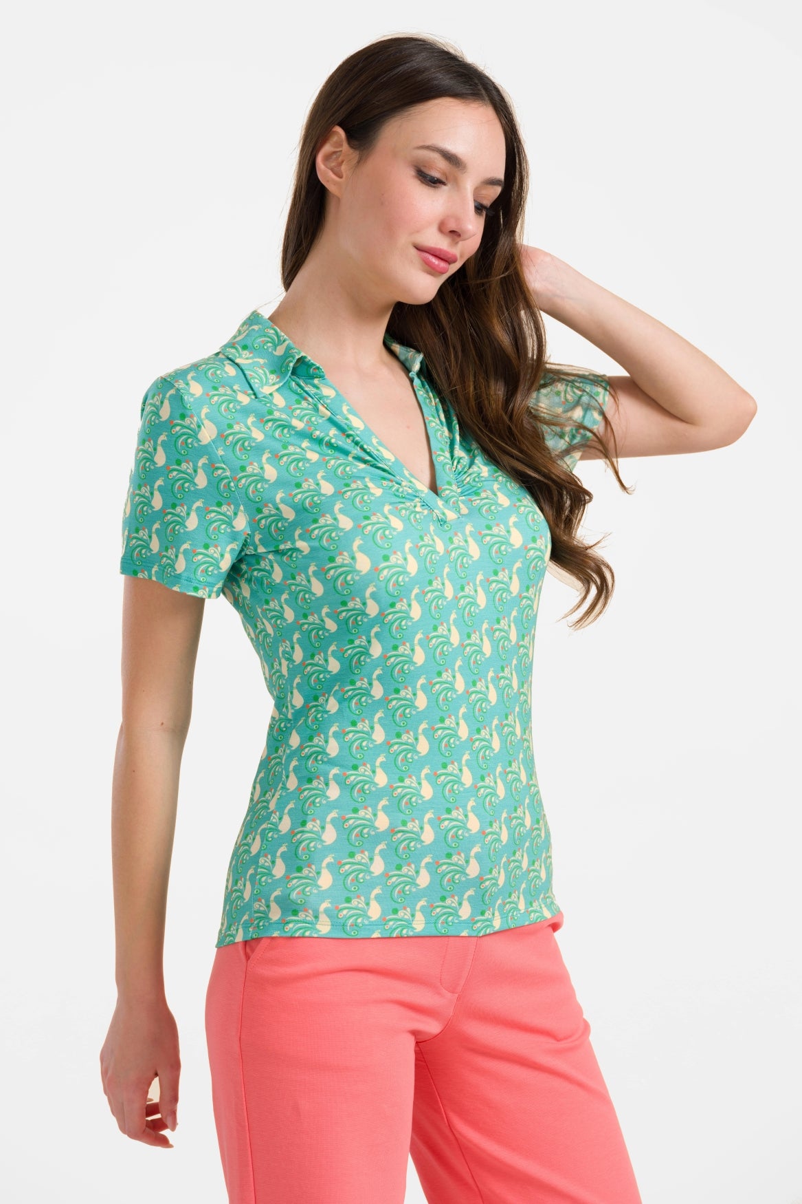 Suzy top met korte mouwen | Happy Peacock