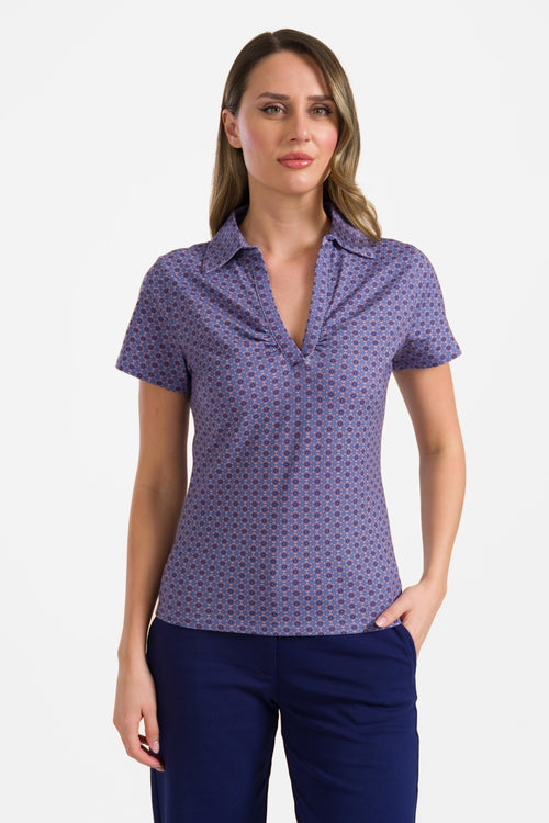 Suzy top met korte mouwen | Small Blue Flower